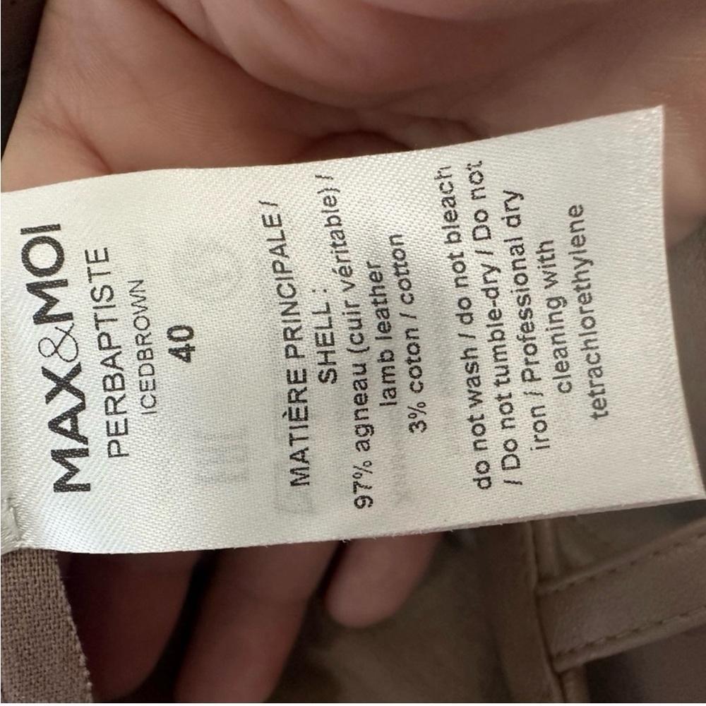 NWT MAX & MOl lamb leather pants $850 retail - Picture 7 of 11